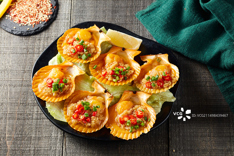 烤扇贝图片素材