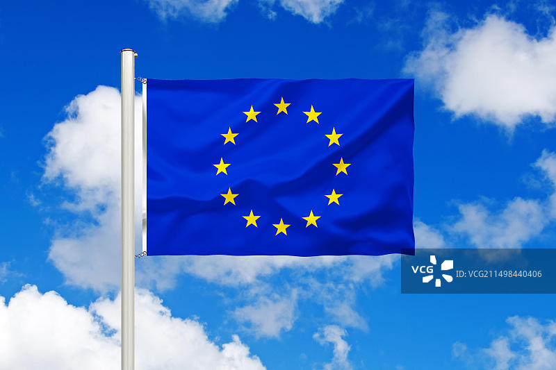 欧盟旗帜，工作室拍摄图片素材