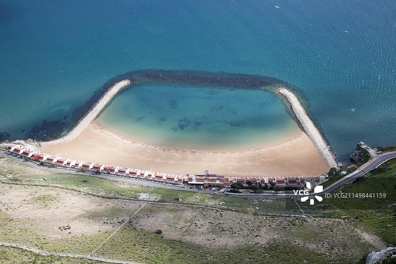 直布罗陀海湾沙滩风光图片素材