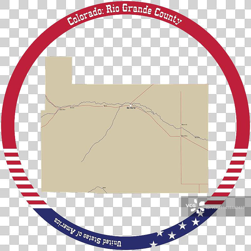 美国科罗拉多州格兰德县地图图片素材