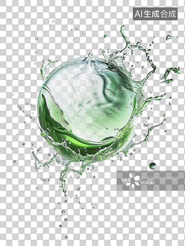 【AI数字艺术】清新纯净液体溅出水花图片素材