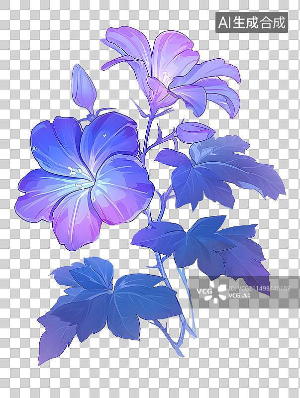 【AI数字艺术】淡紫色梦幻桔梗图片素材