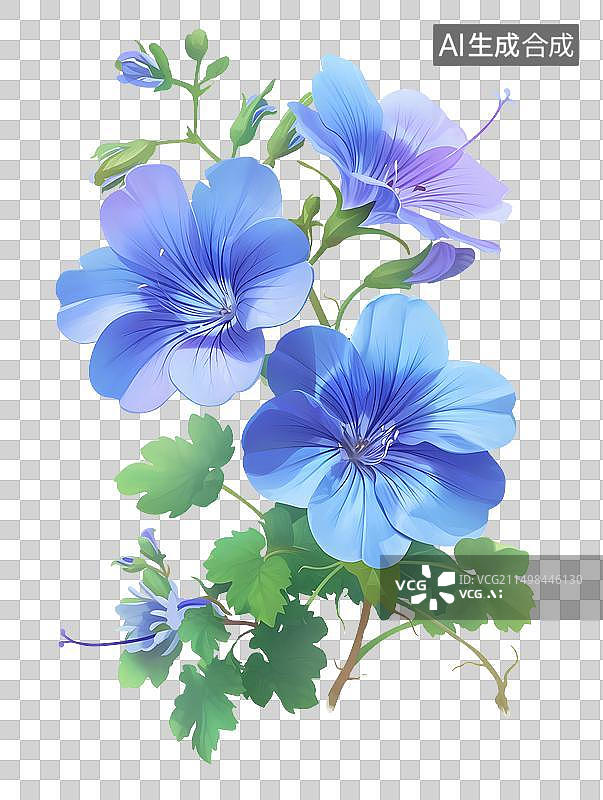 【AI数字艺术】淡紫色梦幻桔梗图片素材