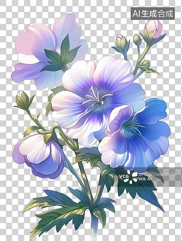 【AI数字艺术】淡紫色梦幻桔梗图片素材