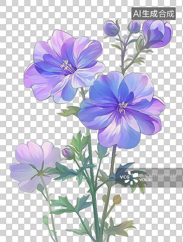 【AI数字艺术】淡紫色梦幻桔梗图片素材