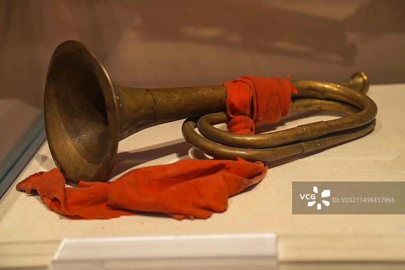 建川博物馆冲锋号号角军号红色记忆图片素材