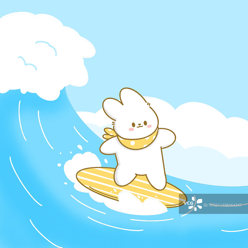 冲浪的兔子图片素材