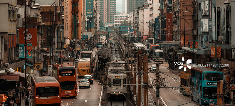 香港元朗电车图片素材