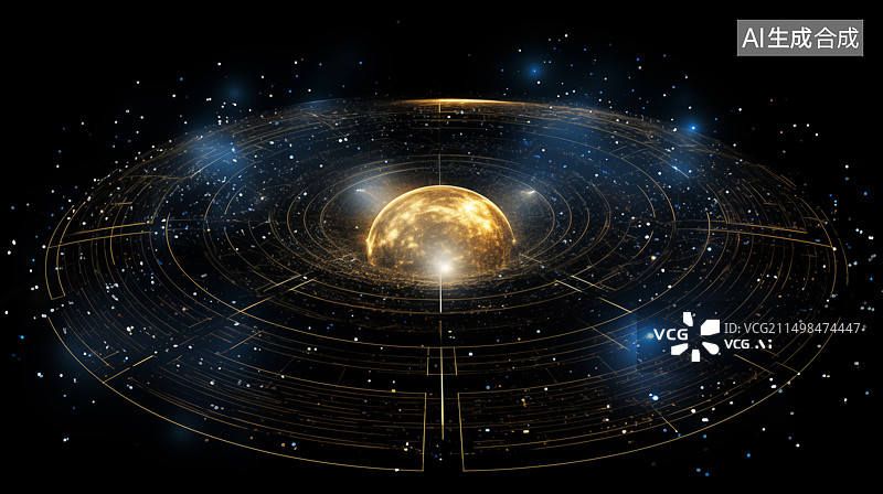【AI数字艺术】宇宙银河元素科技科幻抽象插画背景图片素材