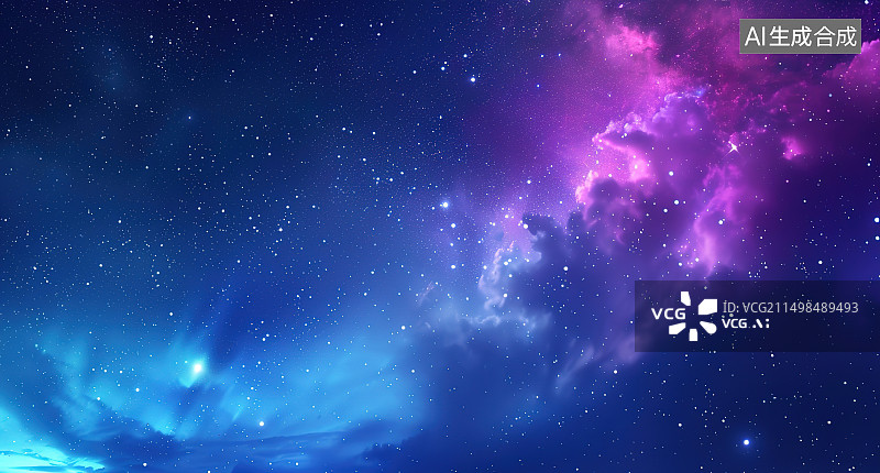 【AI数字艺术】夜空中星星的低角度视图图片素材