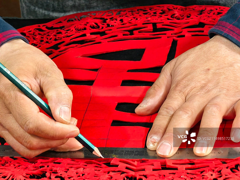 剪纸的特写镜头图片素材