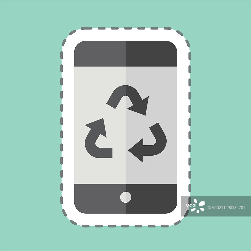 电子产品回收相关线条贴纸图片素材