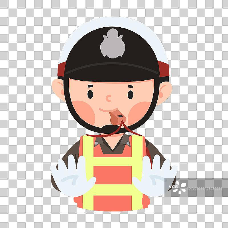 泰国交警做出手势停车标志图片素材