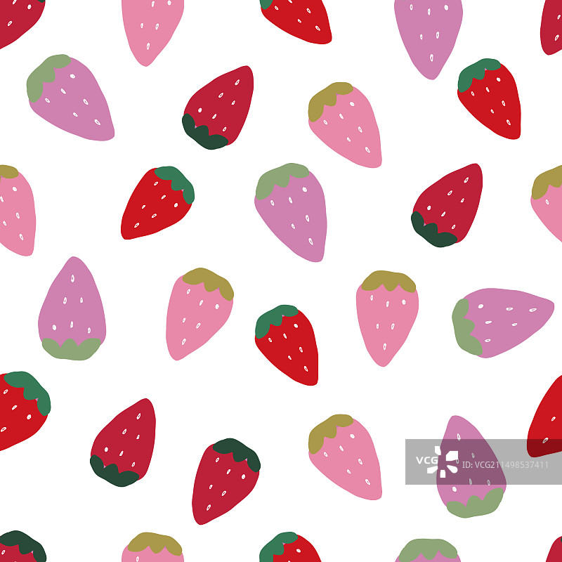 可爱的草莓无缝面料设计图案图片素材