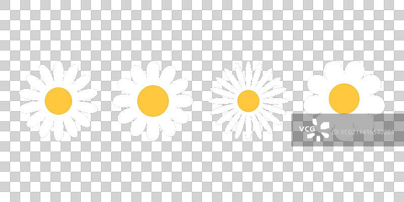 扁平风格的雏菊甘菊图标图片素材