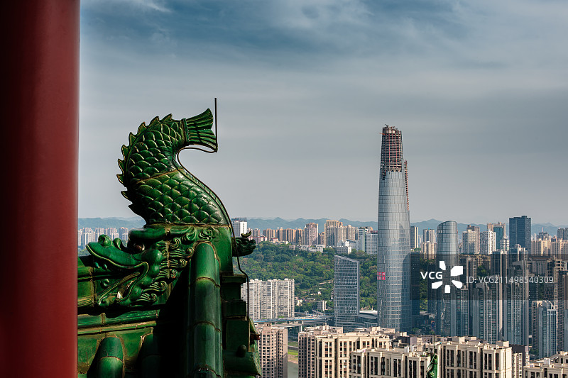 鸿恩阁与高楼图片素材