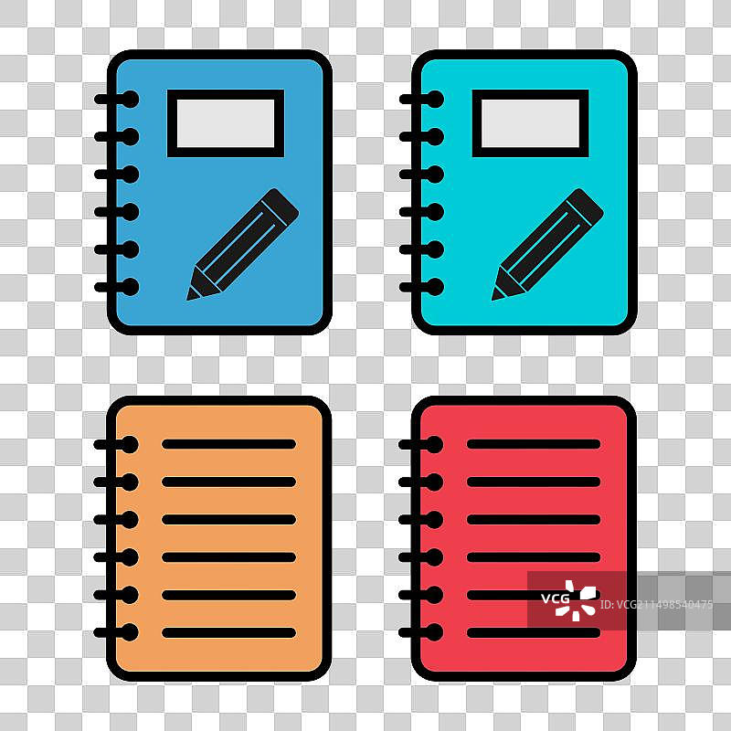 螺旋笔记本图标纸张空白页合集图片素材