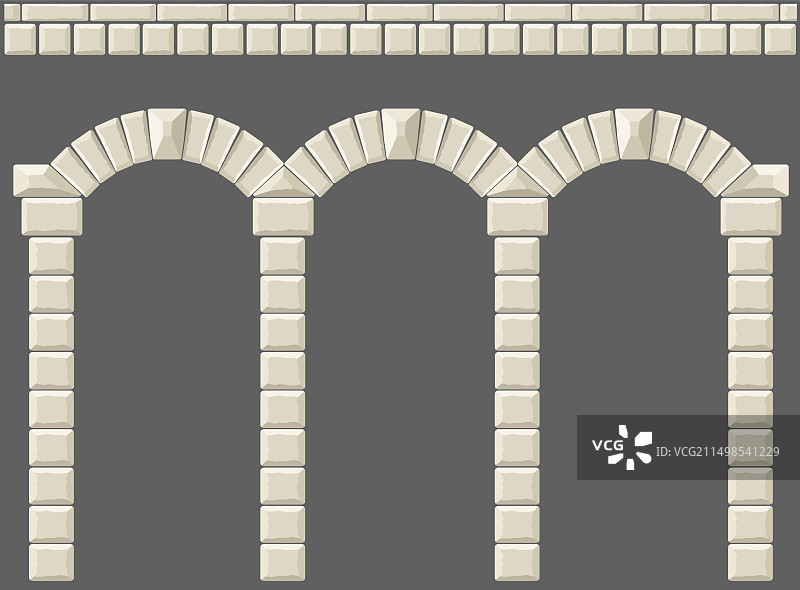 带爱奥尼柱的白色古董柱廊图片素材