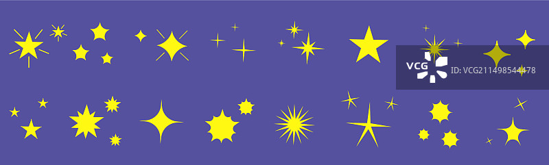 蓝色星空背景上的星星合集图片素材