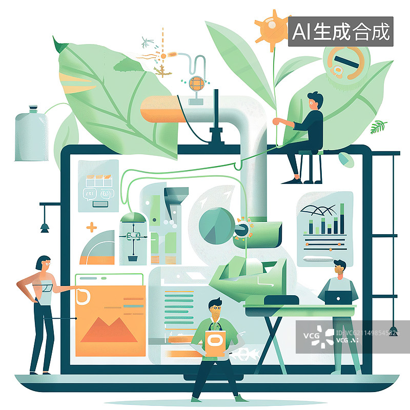 【AI数字艺术】科学家在实验室做实验的特写镜头图片素材