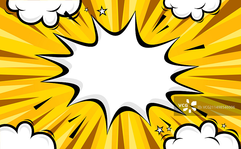 带星星的黄色卡通漫画背景图片素材