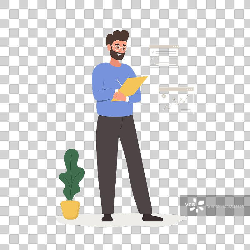 成功的男性创业者站立图片素材