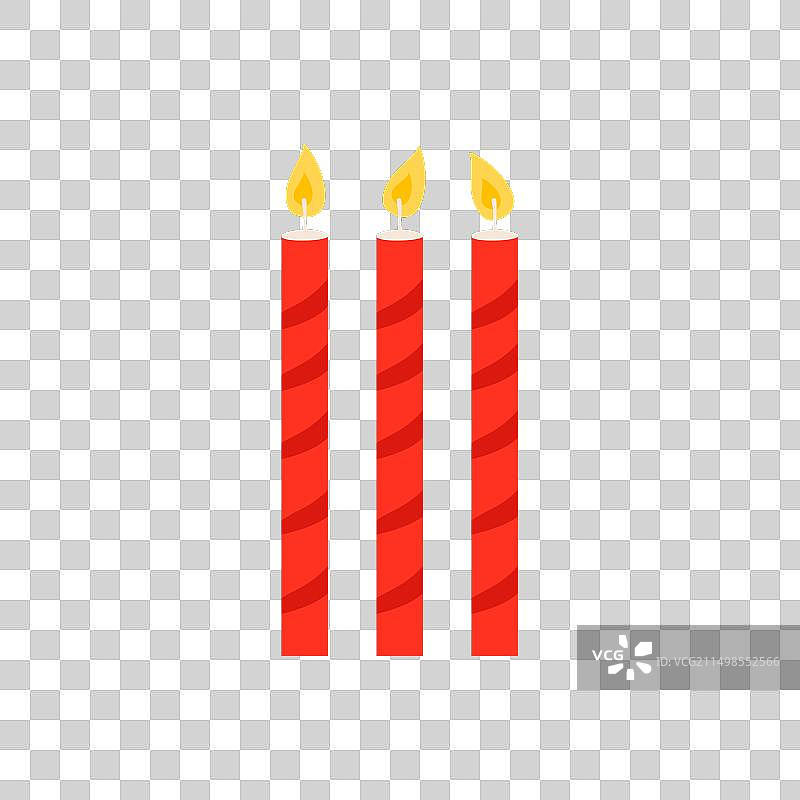 生日蛋糕或馅饼上的条纹蜡烛图片素材