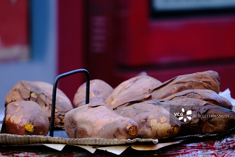 烤红薯特写镜头图片素材