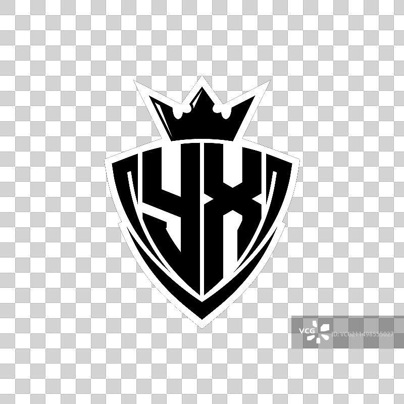 锐利三角形盾牌YX字母标志图片素材