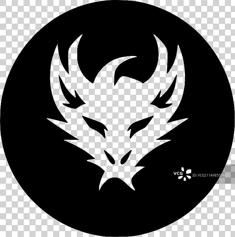 龙-黑白相间的孤立图标图片素材