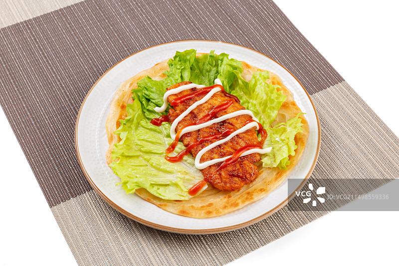 川香鸡柳手抓饼图片素材