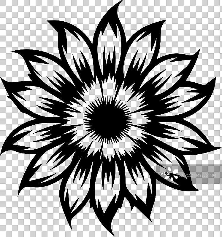 黑白向日葵图片素材