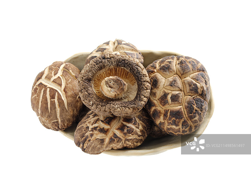 一堆食材香菇的白底图特写图片素材