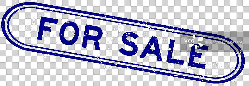 蓝色Grunge风格“促销”文字橡胶印章图片素材