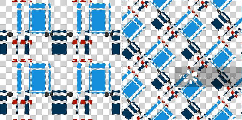 格子呢纺织品无缝纹理图片素材