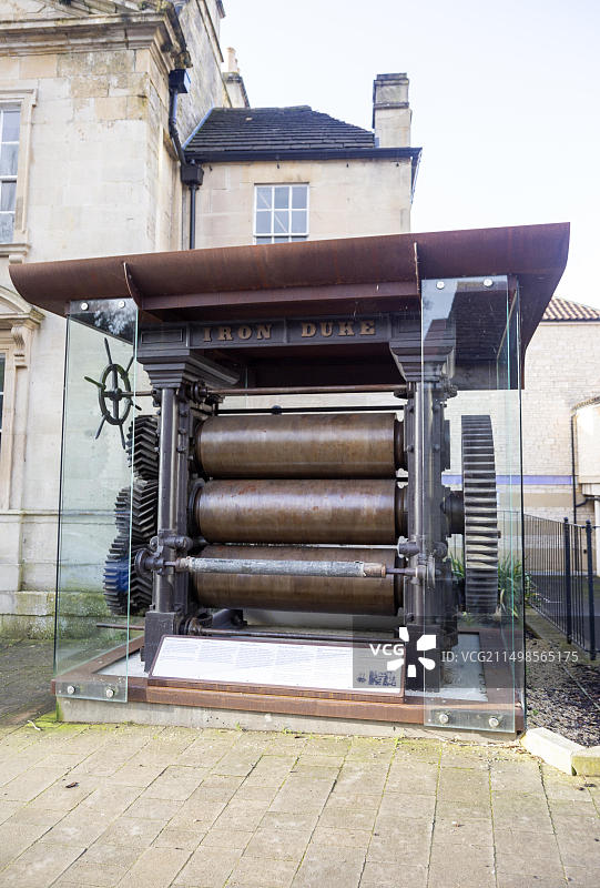 艾恩杜克工业考古：1849年橡胶制造机械，英国威尔特郡埃文河畔布拉德福德图片素材