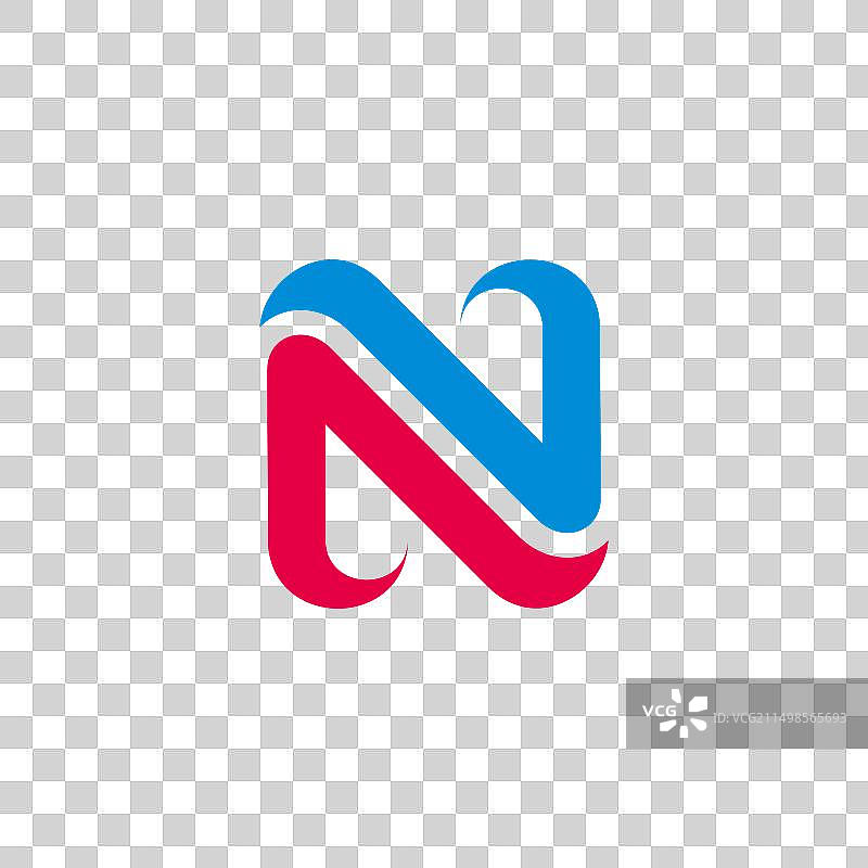 字母N反向箭头曲线标志图片素材