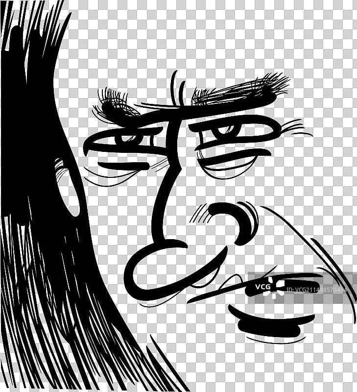 男人面部肖像漫画图片素材