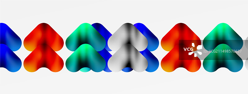 白色背景上的一排彩色箭头图片素材