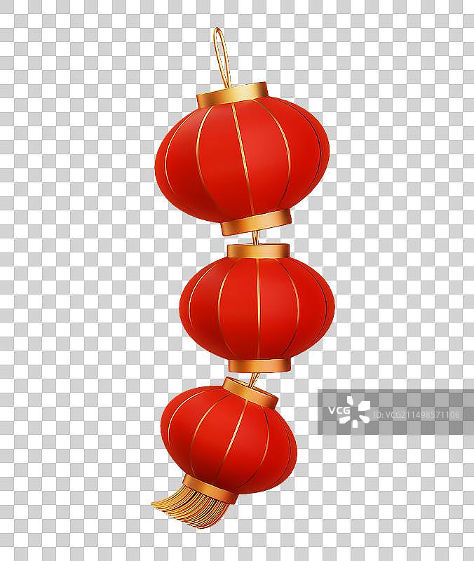 一串红灯笼插画元素图片素材
