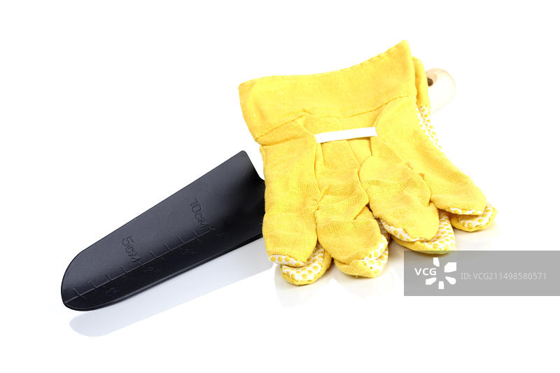 园艺锄头和手套图片素材