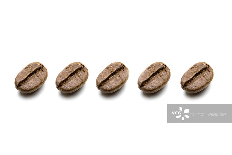 一排相同的咖啡豆图片素材