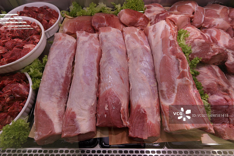 德国超市里的肉图片素材