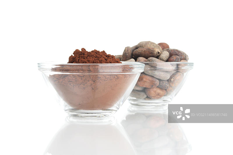 可可粉和可可豆图片素材