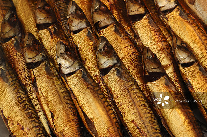 吕内堡海鲜店的烟熏鲭鱼图片素材