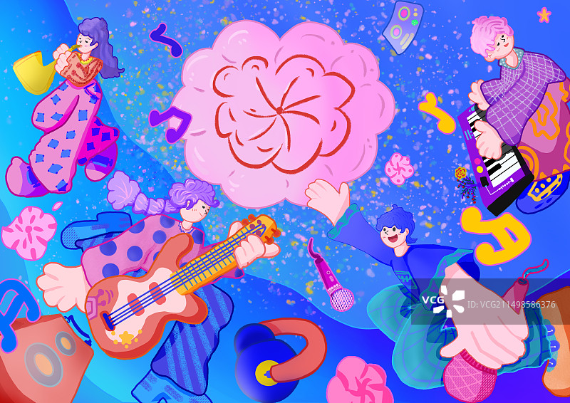 春天音乐节活动海报插画图片素材