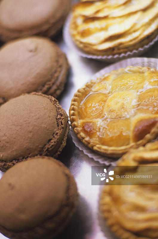 各式小馅饼、蛋糕、糕点，特色甜点，法国，欧洲图片素材
