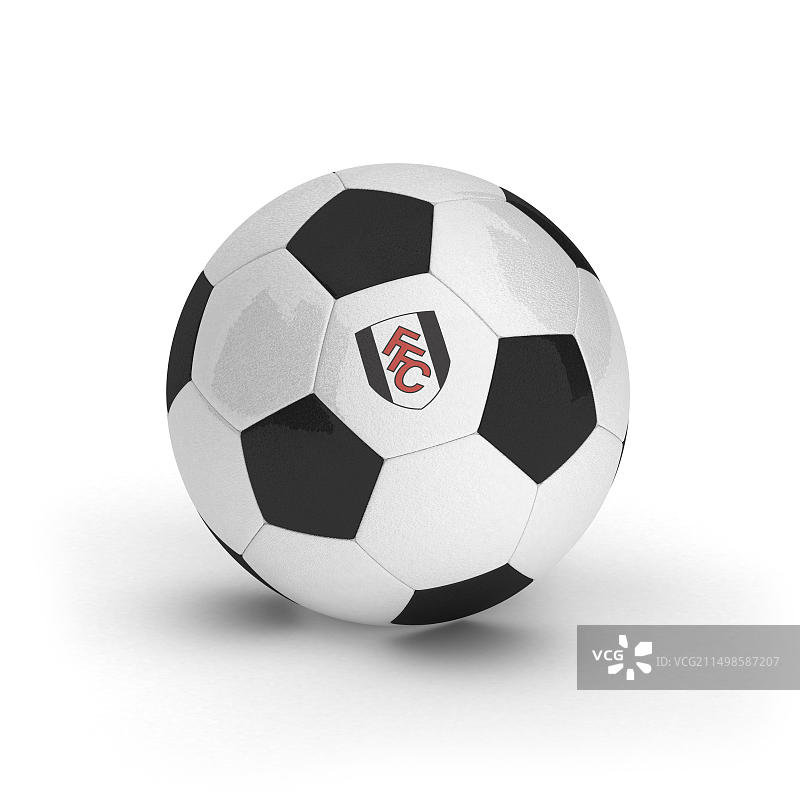 足球上的富勒姆足球俱乐部标志图片素材