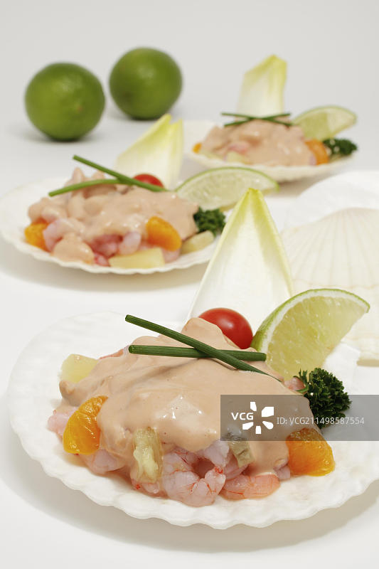 扇贝青柠鲜虾鸡尾酒图片素材