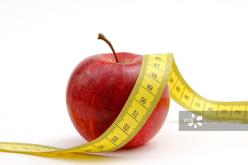 带有卷尺的苹果图片素材